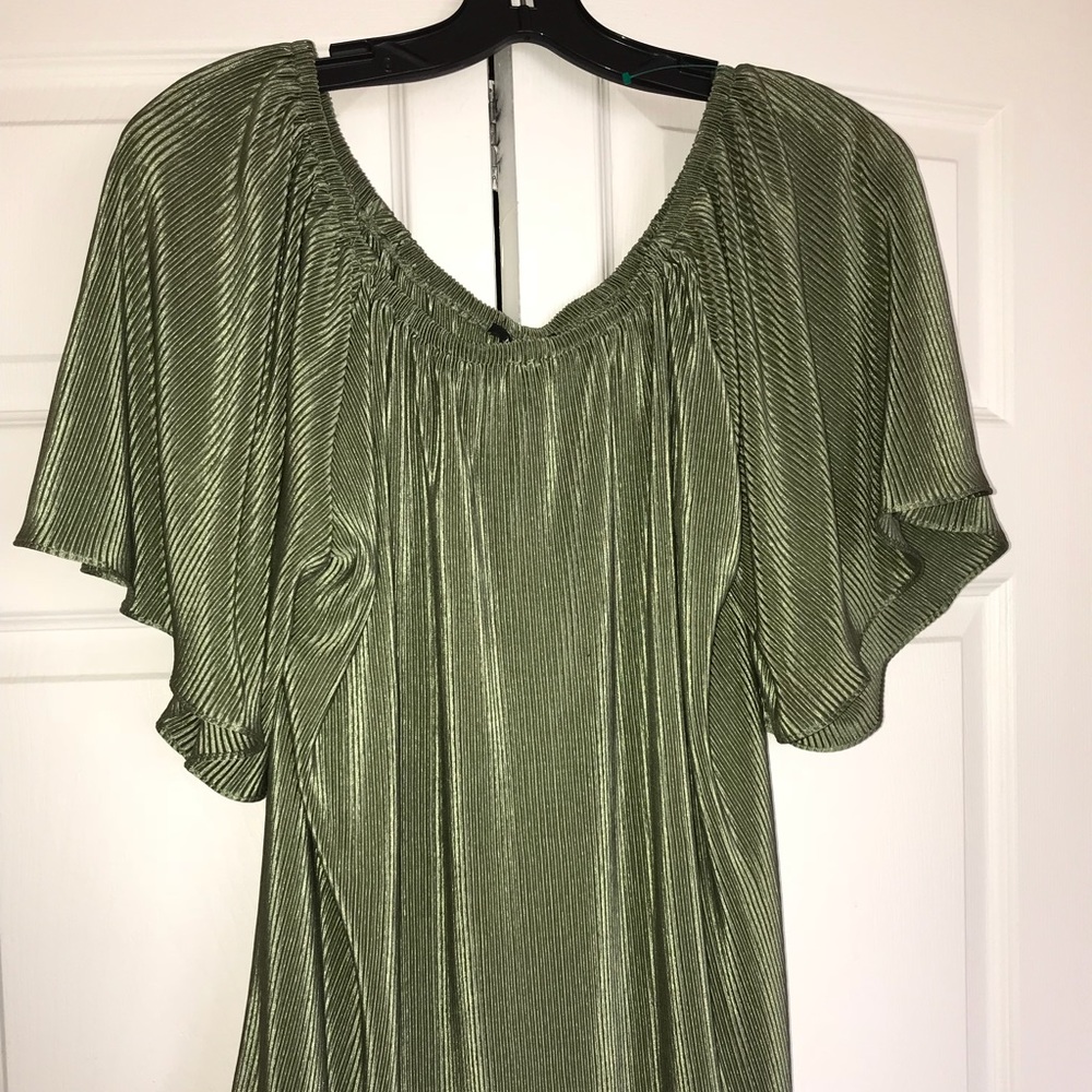 Olive green off the shoulder top